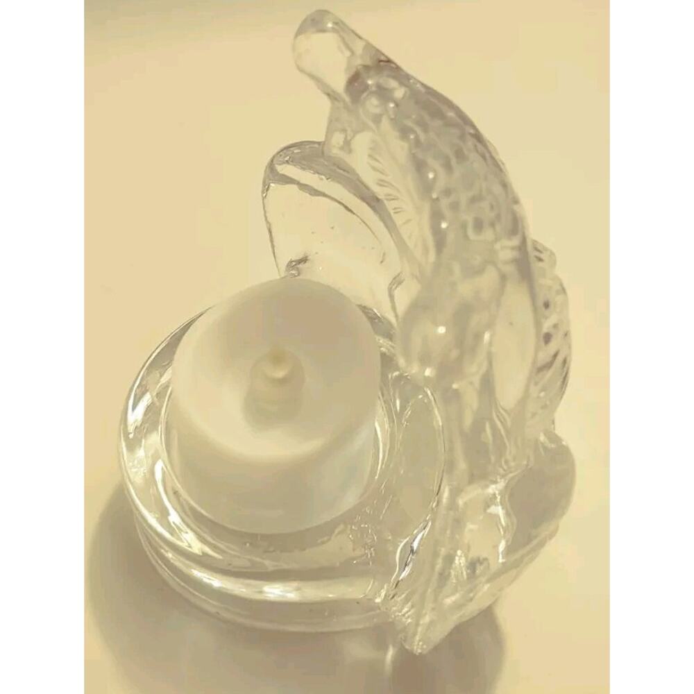 Party Lite Owl Candle Holder Glass-Battery Operated Votive Candle Included-4" - Picture 15 of 16
